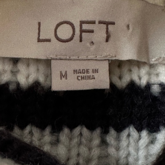 LOFT STITCHED STRIPE TURTLENECK SWEATER COZY, ALPACA - Picture 6 of 9